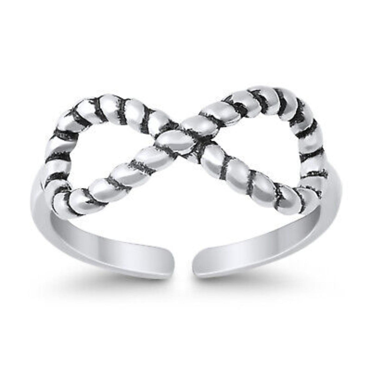 Infinity Twist Double Toe Ring – 925 Sterling Silver