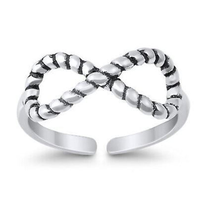 Infinity Twist Double Toe Ring – 925 Sterling Silver