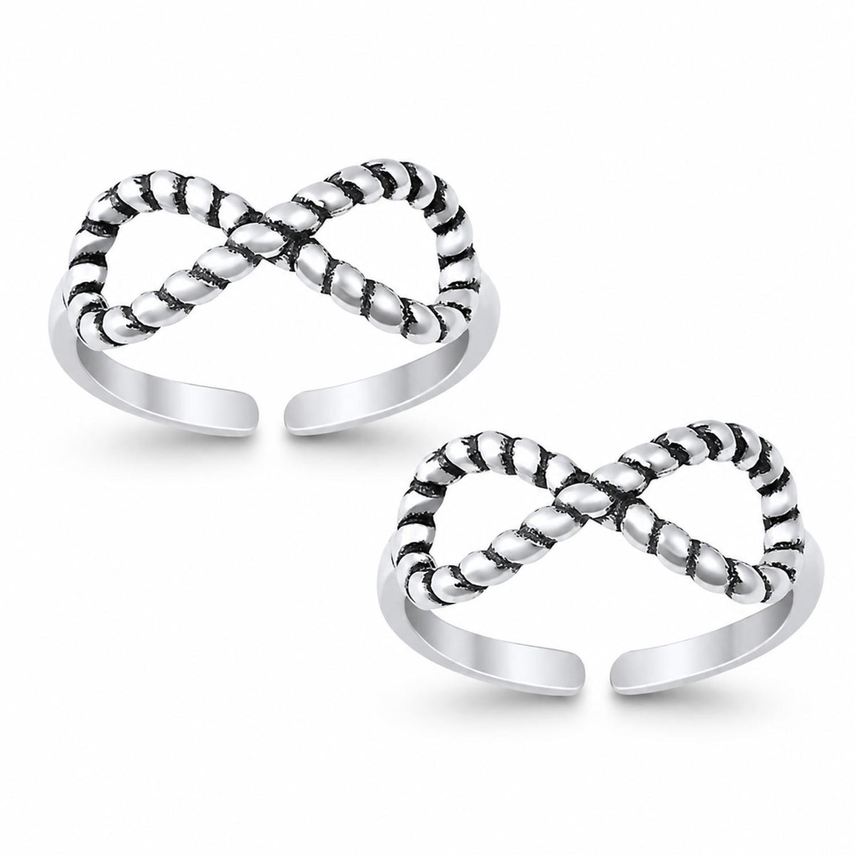 Infinity Twist Double Toe Ring – 925 Sterling Silver
