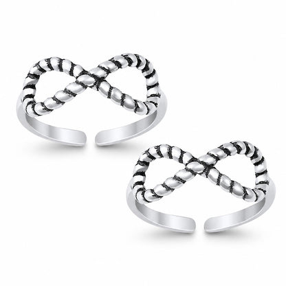 Infinity Twist Double Toe Ring – 925 Sterling Silver