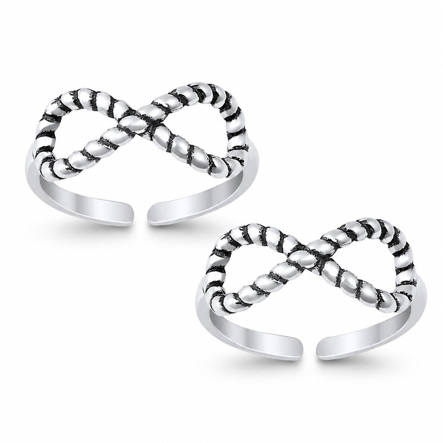 Infinity Twist Double Toe Ring – 925 Sterling Silver