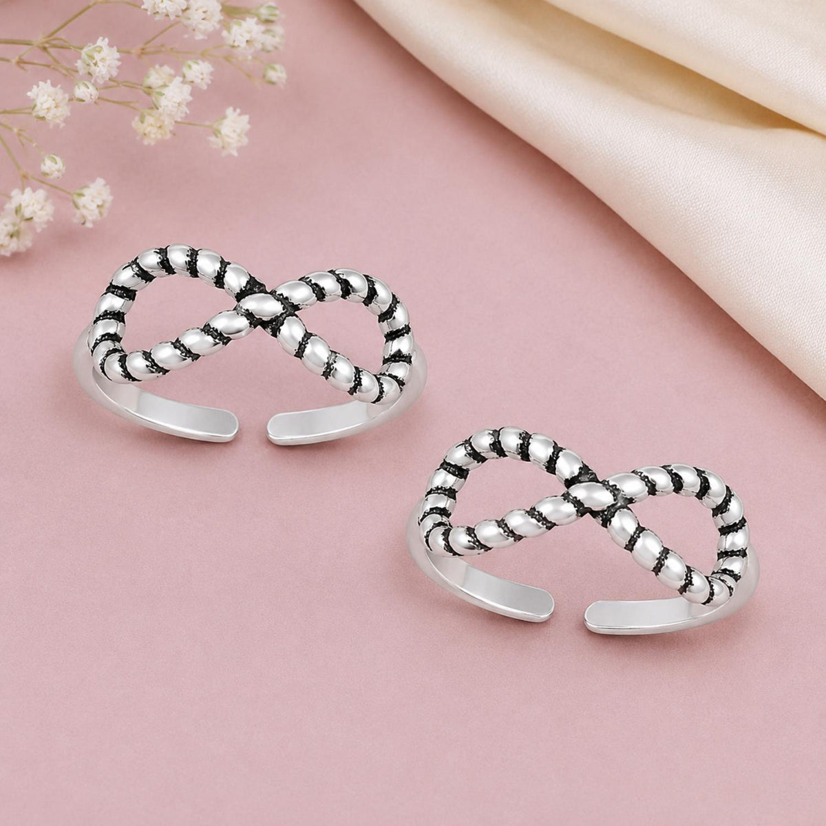 Infinity Twist Double Toe Ring – 925 Sterling Silver