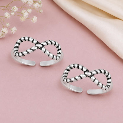 Infinity Twist Double Toe Ring – 925 Sterling Silver