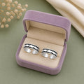 925 Sterling Silver Oxidized Geometric Pattern Open Toe Ring Pair – Adjustable