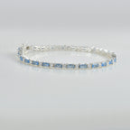 0.78 Carat Baguette Cut Aquamarine Tennis Bracelet 925 Sterling Silver