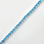 10 Ct Round Cut London blue Topaz Tennis Bracelet 925 Sterling Silver