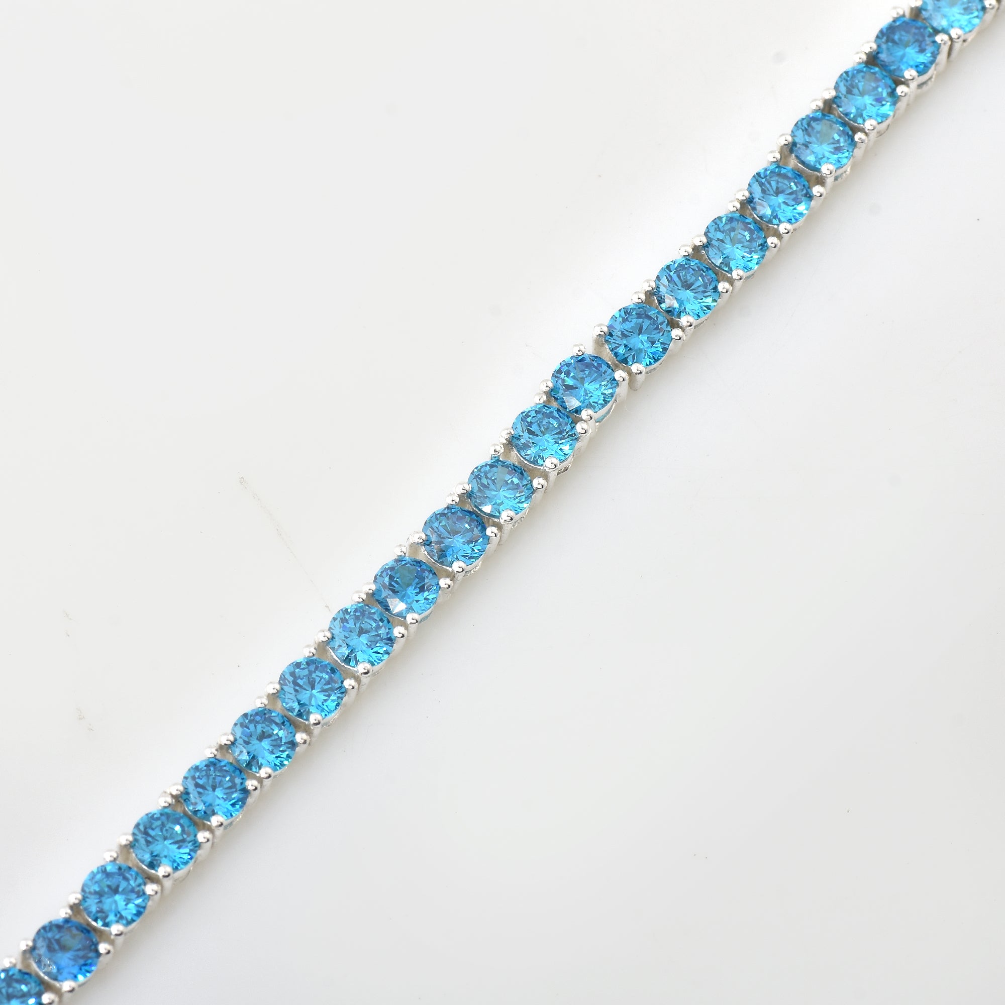 10 Ct Round Cut London blue Topaz Tennis Bracelet 925 Sterling Silver