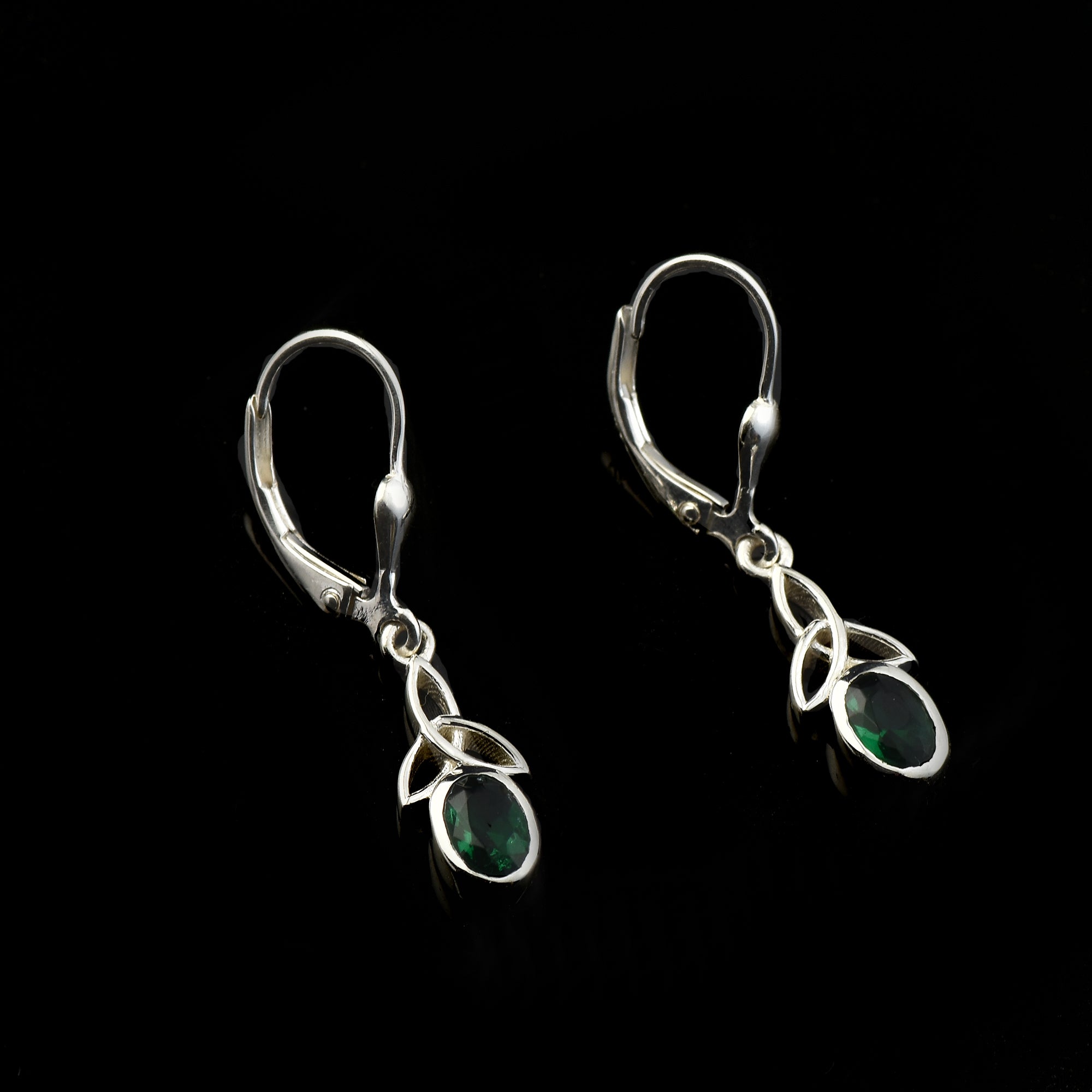 1.00 Carat Oval Emerald Drop Earrings 925 Sterling Silver