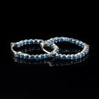 0.30 Carat Round London Blue Topaz Hoop Earrings 925 Sterling Silver