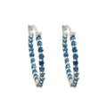 London Blue Topaz Inside-Out Hoop Earrings – 925 Sterling Silver