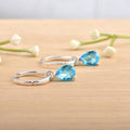 5.00 Carat Pear Shape Swiss Blue Topaz Drop Earrings 925 Sterling Silver