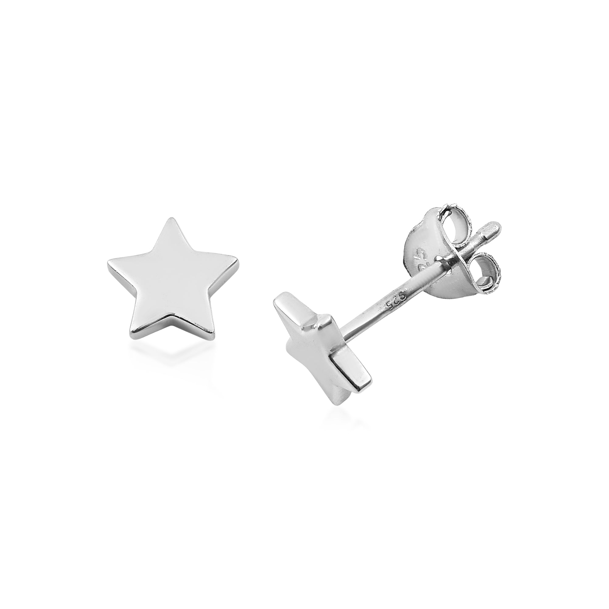 925 Sterling Silver Star Stud Earrings