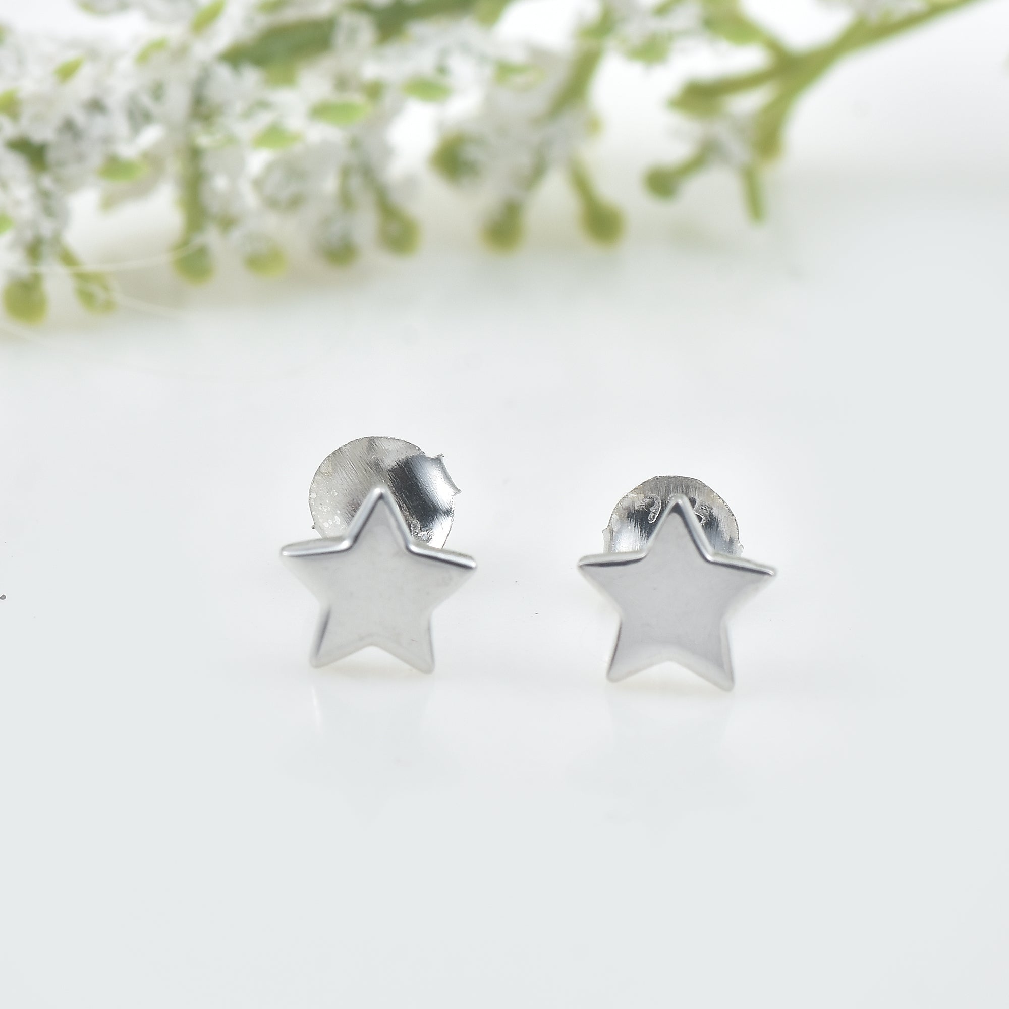 925 Sterling Silver Star Stud Earrings