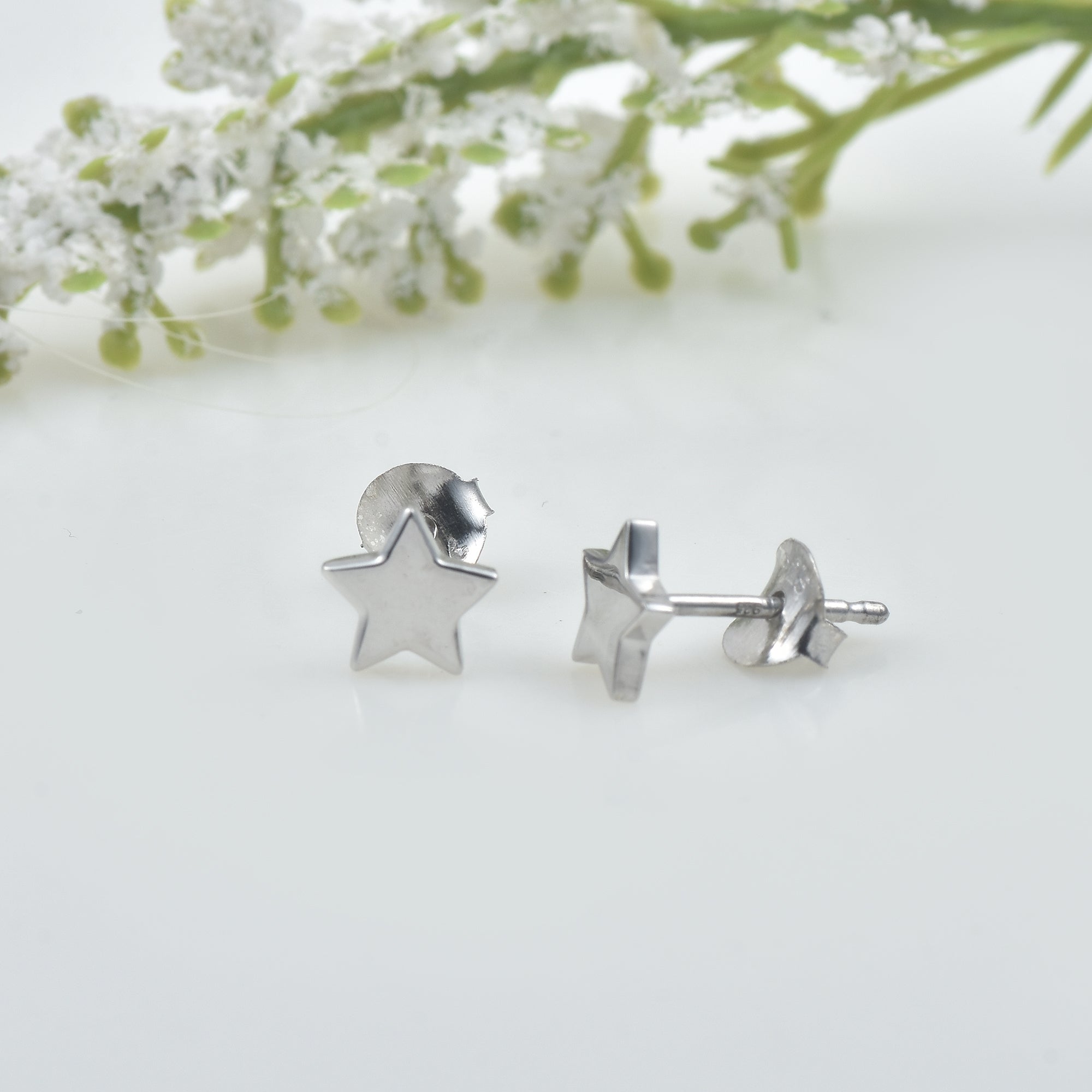 925 Sterling Silver Star Stud Earrings