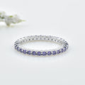 3.30 Carat Round Amethyst Eternity Band Ring 925 Sterling Silver