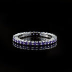 3.30 Carat Round Amethyst Eternity Band Ring 925 Sterling Silver