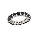 4.5 Ct Round Cut Black Spinel Eternity Band Ring 925 Sterling Silver