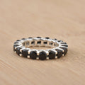 5.00 Ct Round Black Spinel Eternity Ring 925 Sterling Silver