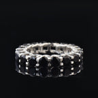 5.00 Ct Round Black Spinel Eternity Ring 925 Sterling Silver