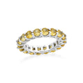 4.5 Carat Round Cut Citrine Eternity Band Ring 925 Sterling Silver