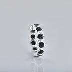 3.5 Ct Round Black Onyx Bezel Set Eternity Ring 925 Sterling Silver