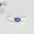 1.00 Ct Oval Tanzanite Bezel Solitaire Ring 925 Sterling Silver