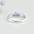 1.00 Ct Oval Tanzanite Bezel Solitaire Ring 925 Sterling Silver