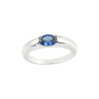 1.00 Ct Oval Tanzanite Bezel Solitaire Ring 925 Sterling Silver
