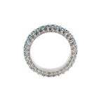 1.80 Ct Round London Blue Topaz Eternity Band Ring 925 Sterling Silver