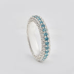 1.80 Ct Round London Blue Topaz Eternity Band Ring 925 Sterling Silver