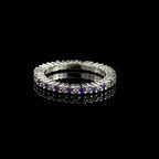 0.63 Ct Round Amethyst Eternity Band Ring 925 Sterling Silver