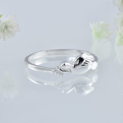 Dove with Olive Branch Ring – 925 Sterling Silver