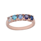 1.25 Ct Round Multi-Stone Gemstone Ring 925 Sterling Silver Rose Plated