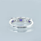 1.25 Ct Round Amethyst Five-Stone Ring  925 Sterling Silver