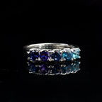 1.25 Ct Round Multi-Stone Five Stone Ring 925 Sterling Silver