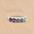 1.25 Ct Round Multi-Stone Five Stone Ring 925 Sterling Silver