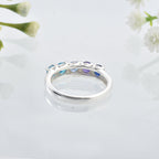 1.25 Ct Round Multi-Stone Five Stone Ring 925 Sterling Silver