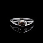 0.50 Ct Oval Smoky Quartz Vintage-Inspired Split-Shank Solitaire Ring 925 Sterling Silver