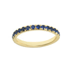 0.63 Ct Round Black Spinel Eternity Band Ring 925 Sterling Silver Yellow Plated
