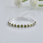 0.36 Ct Round Peridot Stackable Eternity Band Ring 925 Sterling Silver