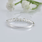 0.36 Ct Round Peridot Stackable Eternity Band Ring 925 Sterling Silver
