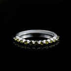 0.36 Ct Round Peridot Stackable Eternity Band Ring 925 Sterling Silver