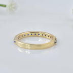 0.50 Ct Round Half Eternity Blue Sapphire Ring 925 Sterling Silver Gold Plated