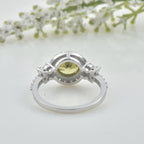 2.00 Ct Round Peridot Halo Ring 925 Sterling Silver