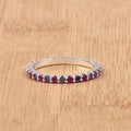 0.84 Ct Round Amethyst & Ruby Half Eternity Ring 925 Sterling Silver