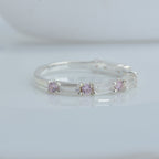 0.28 Ct Baguette Pink Topaz Eternity Band Ring 925 Sterling Silver