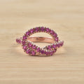 0.90 Ct Round Ruby Infinity Ring 925 Sterling Silver Rose Plated
