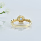 0.25 Ct Round Shape Tanzanite Halo Ring 925 Sterling Silver Gold Plated