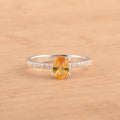1.00 Ct Oval Shape Citrine Solitaire Ring 925 Sterling Silver