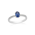 1.00 Ct Oval Tanzanite Solitaire Ring 925 Sterling Silver